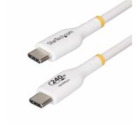 StarTech.com Cable de Carga para Portátil USB-C 4m - Cable USB Tipo C - Blanco - USB-IF - PD 240W EPR - Exterior TPE - M/M