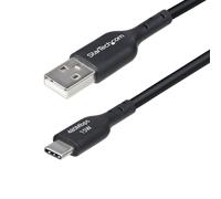 StarTech Cable de carga USB-A a USB-C 30 cm USB 2.0 3A sincronización M/M Negro