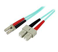 StarTech.com Cable de fibra óptica - 10 Gb Aqua - Multimodo dúplex 50/125 - LSZH - LC/SC - 1 m - cables de fibra óptica (LC, SC, macho/macho, OM3, turquesa, multimodo)