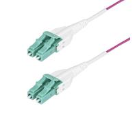 StarTech.com Cable de Fibra Óptica Multimodo OM4 LC a LC UPC de 7m - 50/125-100G - Violeta Érica - Uniboot - Riser OFNR