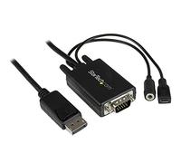 StarTech.com Cable DisplayPort a VGA Adaptador con Audio de 3m - Cable Conversor DisplayPort a VGA - Cable DP a VGA 1920x1200 - Cable para Monitor de Ordenador DisplayPort a VGA con Audio (P2VGAAMM3M)