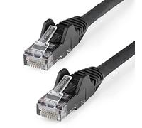 StarTech.com Cable Ethernet CAT6 de 1m - LSZH - Cable de Red de 10 Gigabits de 650MHz y PoE de 100W UTP sin Enganches (Snagless) con Alivio de Tensión - Negro - CAT 6 - ETL (N6LPATCH1MBK)