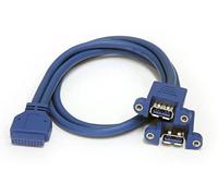 Startech.com cable extensor 50cm 2 puertos usb 3.0 para montaje en pan