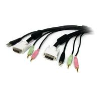 StarTech.com Cable KVM 4 en 1 de 1,8m con DVI USB Audio y Micrófono