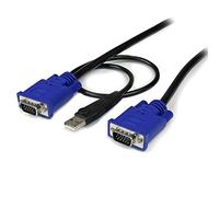 StarTech.com Cable KVM de 1.8 m Ultra Delgado Todo en Uno VGA USB HD15, Color Negro