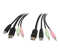StarTech.com Cable Conmutador KVM USB DisplayPort 4 en 1 c/ Audio y Micrófono - 6 pies