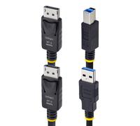 StarTech.com - Cable KVM DisplayPort y USB 3.0 5Gbps de 3m - 4K 60Hz - Cable Combo DP 1.2 y USB para Switch Conmutador KVM