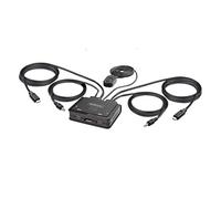 StarTech.com Interruptor KVM C2-D46-UC2-CBL-KVM 2 puertos USB-C 4K60 DisplayPort Cables 1,2 m Negro