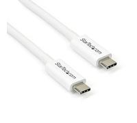 StarTech.com Cable Thunderbolt 3 Pasivo de 50cm, 40Gbps, PD 100W, Vídeo 4K/5K, Cable Thunderbolt, Compatible con USB4 / Modo Alt DP, Thunderbolt 4, USB 3.2, USB-C, Blanco (TBLT34MM50CM)