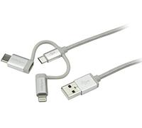 Startech.com cable trenzado de 1m usb a lightning usb-c y micro usb -