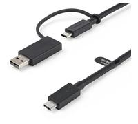StarTech Cable USB-C USBCCADP 1 m USB 3.2 Gen 2 10Gbps PD 100W Negro con adaptador USB-A