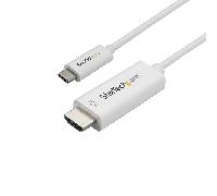 StarTech.com Cable de 1m USB C a HDMI - Cable Adaptador de Vídeo USB Tipo C a HDMI 2.0 4K de 60Hz - Compatible con Thunderbolt 3 - Portátil a Monitor HDMI - Modo Alt DP 1.2 HBR2 - Blanco