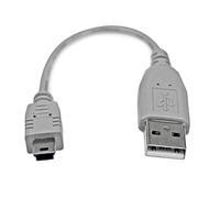 StarTech.com Cable USB de 15cm para Cámara - 1x USB A Macho - 1x Mini USB B Macho - Adaptador Gris