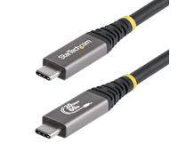 StarTech.com Cable USB4 3m - Cable USB-C Certificado USB-IF - 20Gbps - 240W - 4K120 - DP 2.1 - Cable USB Tipo C - TPE - Negro