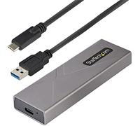 StarTech.com Caja Externa de Aluninio USB-C 10Gbps a NVMe M.2 o SSD M.2 SATA - Sin Herramientas para SSD M.2 NGFF PCIe/SATA - con Cables USB Tipo C o USB-A - 2230/2242/2260/2280