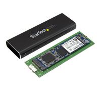 StarTech.com Caja USB 3.0 (5Gbps) a SSD M.2 de Aluminio con UASP - Negro - SATA NGFF M.2 con B Key y B+M Key - Caja Portátil Externa M.2 - No es Compatible con NVMe / AHCI