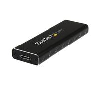 StarTech.com Caja USB 3.0 (5Gbps) a SSD M.2 de Aluminio con UASP - Negro - SATA NGFF M.2 con B Key y B+M Key - Caja Portátil Externa M.2 - No es Compatible con NVMe / AHCI