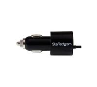 StarTech.com - Cargador USB de 2 Puertos para Coche con Cable Micro USB y puerto USB - Negro