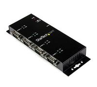 StarTech.com Concentrador Adaptador USB a Serie RS232 DB9 4 Puertos - Riel DIN Industrial y Montaje en Pared