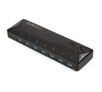 StarTech.com - Concentrador USB 3.0 de 7 Puertos - Ladrón con Puertos de Carga y Sincronización - Hub con 2 Puertos de 2,4A