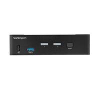 StarTech.com Conmutador KVM 2 Puertos DisplayPort 4K 60Hz, USB 3.0, Audio, SV231DPU3 4K - Switch KVM para Controlar 2 Ordenadores con 1 Teclado, Ratón y Monitor