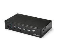 StarTech.com Conmutador KVM 4 Puertos HDMI 1080p con USB 3.0 Hub, 1920x1080, Montaje Rack, Negro