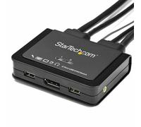 StarTech.com Switch Conmutador KVM de 2 Puertos DisplayPort 4K60Hz con Cables Incorporados ( SV211DPUA4K )