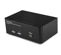 StarTech.com Conmutador Switch KVM, 2 puertos USB 2.0, Audio Vídeo DisplayPort 2