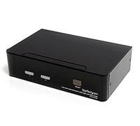 Conmutador KVM StarTech SV231DVIUA 2 Puertos USB DVI-I Full HD Audio Hub USB 2.0 Negro