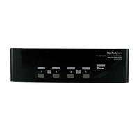 StarTech.com Conmutador Switch KVM 4 Ordenadores 2 Monitores Dobles DVI VGA Audio Puertos USB 1920x1440