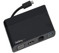 StarTech.com Adaptador Multipuertos USB-C 4K con HDMI, VGA, Ethernet Gigabit y USB 3.0 - Mini Docking Station USB Tipo C de Viajes a HDMI de 4K o VGA 1080p - Replicador de Puertos USBC