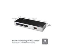 StarTech.com - Dock USB-C y USB-A - Docking Station para 2 Monitores DisplayPort y HDMI de 4K 60Hz - Replicador de Puertos USB 3