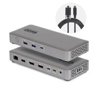 StarTech.com Docking Station USB4 USB-C Universal sin Controladores de 2 Monitores para macOS/Windows - con Carga de 100W para Portátiles y Red Ethernet de 2,5GbE