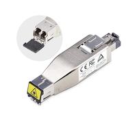 StarTech.com Dongle Conversor de Medios de Fibra Gigabit a Ethernet RJ45 - Alimentado por PoE - Mono/Multimodo - Metal