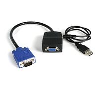 StarTech.com Duplicador Divisor de Vídeo VGA 2 puertos Compacto Alimentado por USB - 2048x1536 - Cable Multiplicador Splitter 2 Salidas HD15 (ST122KE)