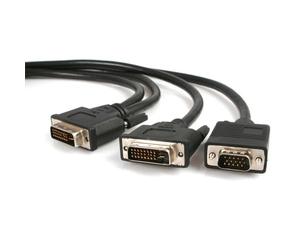 StarTech.com DVIVGAYMM6 - Cable multiplicador de vídeo DVI-I Macho a DVI-d Macho y hd15 VGA Macho de (1.8 m) Color Negro