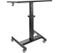 StarTech.com Escritorio Móvil de Pie - Carrito Mesa Portátil Ajustable de Pie Ergonómica con Ruedas - Estación de Trabajo Rodante para Ordenador o Portátil - con Ajuste de un Toque - para Profesores o Estudiantes