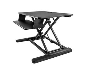 StarTech.com Estación de Trabajo de Pie y Sentado para 2 Monitores de hasta 24" o 1 Monitor de 30" - Escritorio Ergonómico Ajustable en Altura con Bandeja de Teclado 88,9cm x 53,3cm (ARMSTSLG)