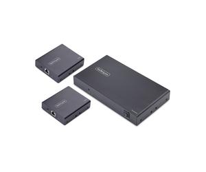StarTech.com Extensor Divisor de 4 Puertos HDMI 4K 60Hz por Cable CAT6 Ethernet - Juego de Distribución 1x2 HDMI con IR y Power over Cable - Hasta 70m