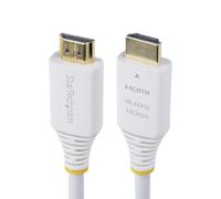 StarTech.com Cable HDMI de alta velocidad certificado de alta velocidad, 4K 60Hz/1440p 144Hz, 18Gbps, cable UHD HDMI 2.0, cubierta TPE, color blanco