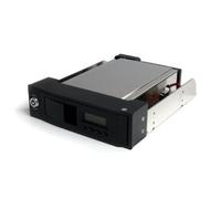 StarTech.com HSB110SATBK - Rack móvil de Aluminio para Disco Duro SATA 3.5" (sin Bandeja removible para bahía 5.25", LCD Ventilador)