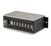 StarTech.com Hub Concentrador Ladrón USB 2.0 de 7 Puertos Industrial - Con protección de 15kV contra Descargas - de Montaje en Carril DIN