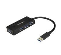 StarTech.com - Hub Concentrador USB 3.0 de 4 Puertos - Mini Ladrón USB con Adaptador de Alimentación