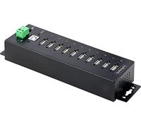 StarTech Hub 10 puertos USB 2.0 USB210AIND-USB-A-HUB, ESD Nivel 4, Puertos bloqueables, DIN/Pared