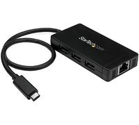 StarTech Hub USB-C a 3 USB 3.0 y Gigabit Ethernet Con Adaptador de Alimentación
