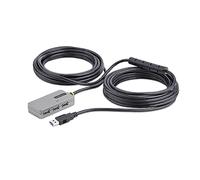 StarTech.com Hub Extensor USB - Cable USB 3.0 de 10m con Hub USB-A de 4 Puertos - Repetidor USB Activo Alimentado por el Bus - con Fuente de 20W - con Protección ESD Nivel 2 (U01043-USB-EXTENDER)