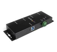 StarTech.com Hub Concentrador USB 3.0 de 4 Puertos - 5Gbps - Ladrón USB-A Industrial de Metal - de Montaje en Carril DIN, Pared o Escritorio - Hub de Expansión TAA