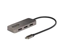 StarTech.com Hub MST USB-C a 3 Puertos DisplayPort 1.4 4K 60Hz - Divisor USB Tipo C a DisplayPort para Windows - Cable 30cm
