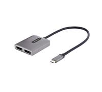 StarTech.com Hub MST USB-C de 2 Puertos - Adaptador de Pantalla USB Tipo C a 2 Puertos DisplayPort 4K 60Hz - Multiplicador MST USB C a 2x DP con Modo Alt de DP 1.4 DSC - Cable de 30cm - para Windows