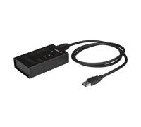 StarTech.com Hub USB 3.0 de 4 Puertos - Ladrón USB Tipo-A a 1x USB-C y 3x USB-A - Hub Comercial USB de Metal - USB 3.2 Gen 1 SuperSpeed de 5Gbps - Autoalimentado - de Carga Rápida BC 1.2 - Resistente/Instalable